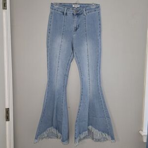 Stylish Light Blue Flare Jeans